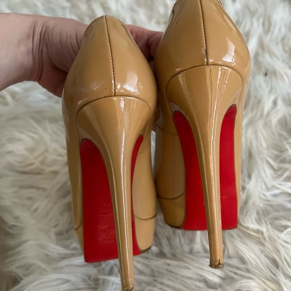 Christian Louboutin platform Bianca 140 patent nude, red sole, size 6/36 - Picture 8 of 8